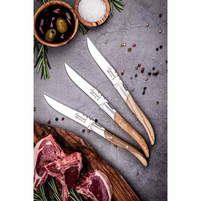 Steak Knife Laguiole Style de Vie Luxury Line Olive Wood (6 pc) Cookwarestore